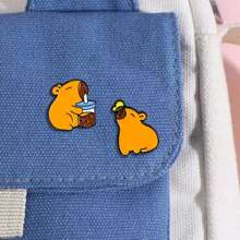 Six Capybara Badges With Non - Repeating Patterns And Cute Cartoon Designs. They Are Perfect For Adorning School Bags, Backpacks, Denim Jackets, And Baseball Jackets. Ideal For Wearing At Theme Parties And Campus Events, They Help Like - Minded People Start Conversations And Get Closer. They Make Great Gifts For Friends And Classmates, Especially For Birthdays And Festivals, And Also Hold Collectible Value.