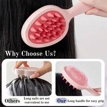 1 Pieza Peine de masaje cabelludo de doble cara, cepillo de masaje del cabelludo para el champú para mujeres con cabello largo con cerdas de TPE y mango ergonómico de ABS, peine desenredante suave con mango largo - para el cuidado diario del cabello, relajación del cabelludo en el spa, mejor circulación sanguínea, esencial de viaje, mejor regalo para mujeres/hombres - Multicolor - Ver 6