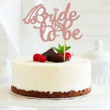 1 Pc Bride To Be Cake Topper With Glitter Diamond Bridal Shower Cake Pick Decorations For Wedding Engagement Theme Bachelorette Party Supplies - Multicolor - View 4