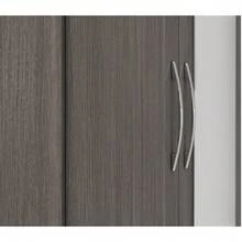 Seconique Mirrored 2 Door Wardrobe In Black Wood Grain - Black - View 7