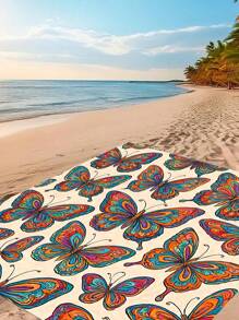 1 Set Sand Free Beach Mat With Hooks, Carrying Bag And Sand Anchors, Suitable For Beach, Camping And Picnic
