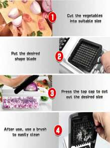 26合1带手柄蔬菜切碎机，多功能蔬菜切片机和切丝机，螺旋刀片，曼陀林切片机，带容器的沙拉切碎机，适用于西红柿、土豆、大蒜、蔬菜、胡萝卜等，厨房工具，适用于各种场合，节日，派对，母亲节 - 黑與白 - 查看 4