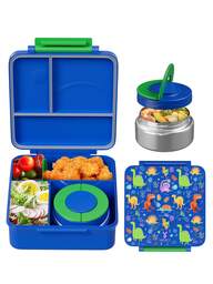 Fiambrera Bento con termo para sopa de 9 oz, recipientes para comida a prueba de fugas con 4 compartimentos, tarro de comida caliente con aislamiento térmico para la escuela, la oficina, los viajes y los picnics