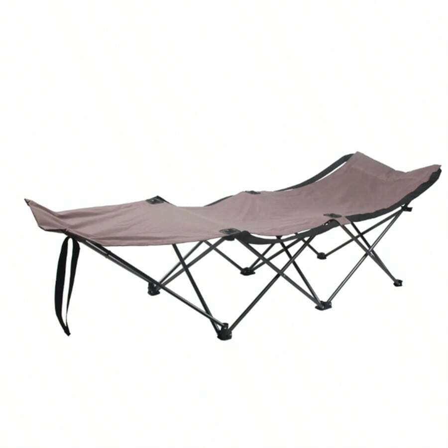Adult Folding Camping Bed, Beige, 73 In. X 23 In.