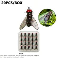 20 pièces Kit de leurres souples pour la pêche à la mouche - Leurres d'appâts artificiels de haute qualité pour la pêche à la mouche - Mouches réalistes, lentes et durables - Convient pour la pêche en eau douce et salée