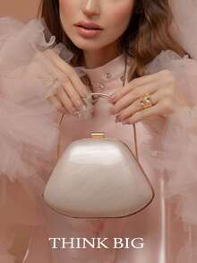 Acrylic Elegance Prom Shell Shaped Bag Luxury Marble Clutch Evening Purses For Women Glitter Handbag For Wedding Cocktail Party Prom