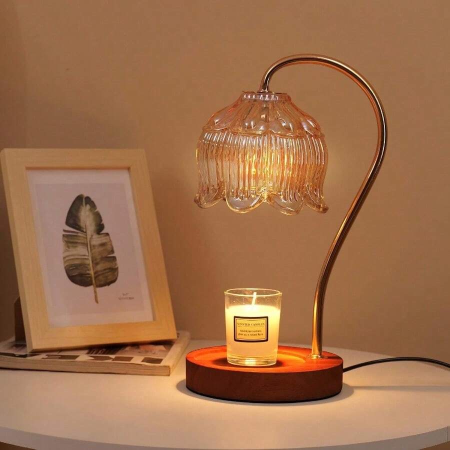 GEEZO Fragrance Candle Warmer Lamp,Electric Candle Warmer With Timer & Dimmer,Mom Christmas Birthday Gifts For Women, House Warming Gifts New Home Bedroom Decor - 黑色 - 查看 1