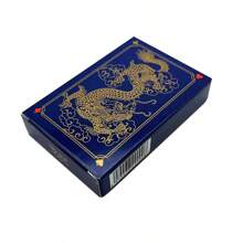 1 baraja de 55 cartas de juego de plástico transparente con gráficos impresos a color de dragón/tigre, resistente al agua, para juegos de mesa clásicos en casa, viajes o regalos de Navidad, Halloween y Acción de Gracias