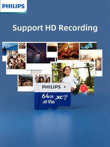 PHILIPS Tarjeta de memoria de gran capacidad y alta velocidad de , estable, confiable, duradera y ampliamente compatible con varios productos electrónicos, lo que facilita el almacenamiento de fotos de alta definición, videos 4K y archivos importantes. - Azul y blanco - Ver 9