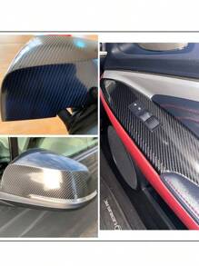 1pc Car Accessories Interior 6D Realistic Carbon Fiber Vinyl Sticker, Multi-Size, PVC Material, Car Modification Film, Electric Vehicle Wrap, Engine Cover Color Change Sheet 7*300cm 6D/10*150cm 6D/10*300cm 6D/30*152cm 6D/30*50cm 6D