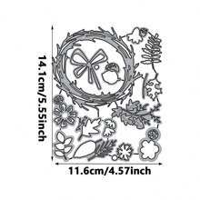 1 Pc Autumn Wreath Metal Cutting Die For Making Cards, Suitable For Metal Die Cutting Dies, Scrapbooks, Photo Albums, Diaries, Greeting Cards, Embossed Paper, Handicraft Decoration