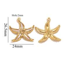 1 Pieces Casual 304 Stainless Steel Plated 18k Gold White And Colorful Ocean Series Pendants, Suitable For DIY Necklaces And Earrings Handmade Accessories Suitable For Daily Wear