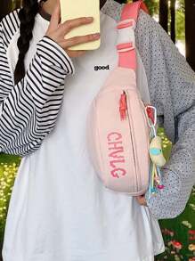 1 pezzo Borsa sportiva casual da spalla in stile giapponese, borsa a tracolla per studenti, borsa a tracolla, borsa da visite e shopping