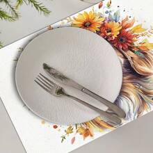 1/4/6/8/12 Stück bedruckte waschbare Tischsets aus Leinen, Oberflächenschutzmatten, Tischsets für Innen und Außen, geeignet für Feierlichkeiten, Küchen- und Esszimmerdekoration