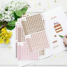 Lịch lập kế hoạch hàng ngày theo phong cách Bohemian - Tiêu đề hàng tháng được phối hợp màu sắc, Ngày, Biểu tượng, Nhãn dán lập kế hoạch, Nhãn dán lập kế hoạch nhật ký hàng tháng hàng tuần để trang trí lịch, Phụ kiện lập kế hoạch hàng ngày - Ngày lễ, Theo mùa, Hoạt động lễ hội, Nhãn dán 8 tờ/1565, Đồ dùng học tập, Quay lại trường - người Bohemia - Xem 9