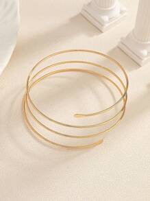 1pc Minimalist Metallic Wire Detail Bracelet For Women