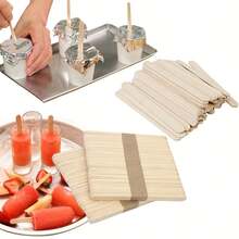 50pcs Craft Sticks Ice Cream Sticks Natural Wood Popsicle, Wood Crafts, Tongue Depressors, 4.5 Inch Length Ice Pop Sticks For DIY, Best Gift For DIY Lovers. Mother's Day, Father's Day, Valentine's Day Birthday Gift, Summer - Multicolor - View 10