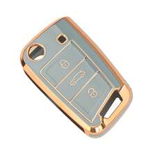 Jingyuqin TPU Car Flip Key Case Cover For VW Golf 7 MK7 Tiguan MK2 SEAT Ateca Leon FR 2 Ibiza Fit Skoda Octavia A7 - Multicolor - View 5