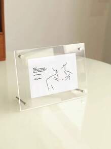 Marco de fotos de acrílico transparente de cristal elegante de 6 pulgadas - Soporte de exhibición transparente y elegante con acentos metálicos para postales, fotos y obras de arte - Decoración perfecta para el escritorio, la oficina