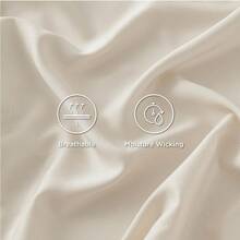 Bedsure Queen Sheet Set, Cooling Sheets For Queen Size Bed Set, Rayon Derived From Bamboo, Breathable & Soft Deep Pocket Up To 16 Inches, Hotel Luxury Silky Bedding, Bedsheet & Pillowcases, Dark Grey - 12 - 淺米色 - 查看 4