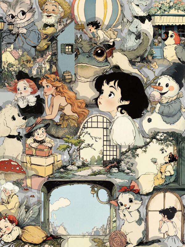 50 قطعة ملصقات كوميدية ملونة عتيقة شفافة للحيوانات الأليفة، للكمبيوتر المحمول وكتب الملاحظات والسطح المكتبي وديكور الغرفة DIY إبداعية، لوازم مدرسية، العودة إلى المدرسة