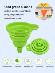 Entonnoir pliant et portable en silicone, convient pour changer l'huile et l'essence dans les voitures, camions et motos (vert néon)