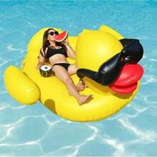 1pc Large Inflatable Water Floating Rideon Toy - Giant Yellow Duck/Unicorn/Avocado, 170*145*93cm, Adult Summer Inflatable Pool Float And Beach Float For Party Use, Perfect Summer Gift, Floating Lounge Chair, Multi-Function Recliner For Adult Vacation Fun And Relaxation
