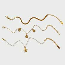 1 pieza Nuevo brazalete de acero inoxidable con colgante de estrella de mar, estilo playa de verano, joyería para mujer