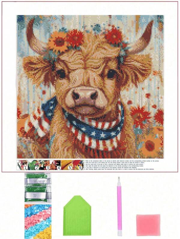1 pezzo Set di pittura diamantata 5D, opera d'arte fai-da-te, decorazione elegante per la stanza, senza cornice. Il set di pittura diamantata a tutto tondo fai-da-te offre un effetto di punteggiatura dei diamanti perfetto, rilassante e fatto a mano.