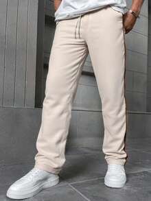 Quần dài nam ống đứng kẻ sọc thời trang, thích hợp cho chạy bộ, tập luyện, thể dục, hoạt động ngoài trời, mùa xuân/thu. - Màu Khaki - Xem 5