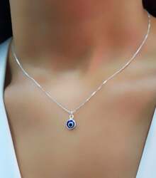 KIT 4 colar com pingente de mau olhado + pulseira + brincos, banhado a prata 925