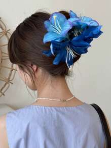 1 pieza de Pinza para el cabello con forma de flor de lirio estilo bohemio, pinza para el cabello con forma de flor como regalo del Día de San Valentín