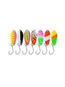 7pcs Spoon Shaped Sequin 3g Trout Single Hook Lures