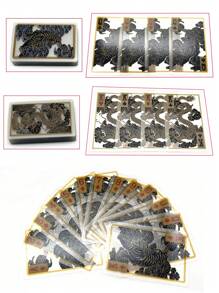 1 baraja de 55 cartas de juego de plástico transparente con gráficos impresos a color de dragón/tigre, resistente al agua, para juegos de mesa clásicos en casa, viajes o regalos de Navidad, Halloween y Acción de Gracias