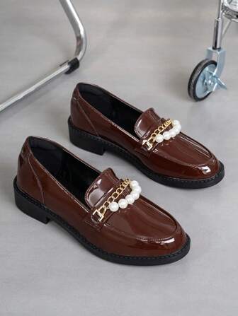 Women's Platform Lace-Up Loafers, Chunky Heel Work Shoes, Fashion