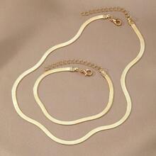 European And American Style Stainless Steel Blade Chain Titanium Steel Couple's 18k Gold/Silver Necklace