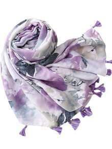 1pc Summer New Leopard & Flower Print Shawl Scarf - Multicolor - View 2