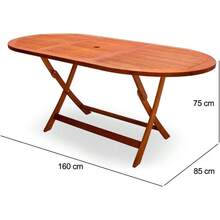Foldable 160 X 85 X 75 Cm| Patio Table Garden Furniture - 1 - View 2