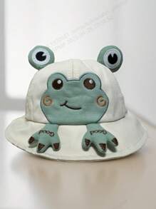 1 pieza Sombrero de sol de malla transpirable con diseño de rana para niños pequeños, estilo versátil y lindo, adecuado para primavera, verano y otoño