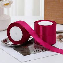 5 卷 4 厘米手工玫瑰缎带，婚礼长椅蝴蝶结装饰，花卉礼品包装饰边，新娘派对装饰，返校情人节