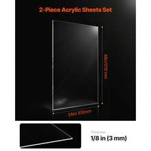 Plexiglass Acrylic Sheets, 2-Pack Plastic Sheet, 24 X 48 Inch 1/8 Inch Thick Clear Plastic Cast Transparent Glass For Crafting Projects, Replacement Picture Frame Glass, DIY Display, Easy To Cut - 24*48inch - View 2