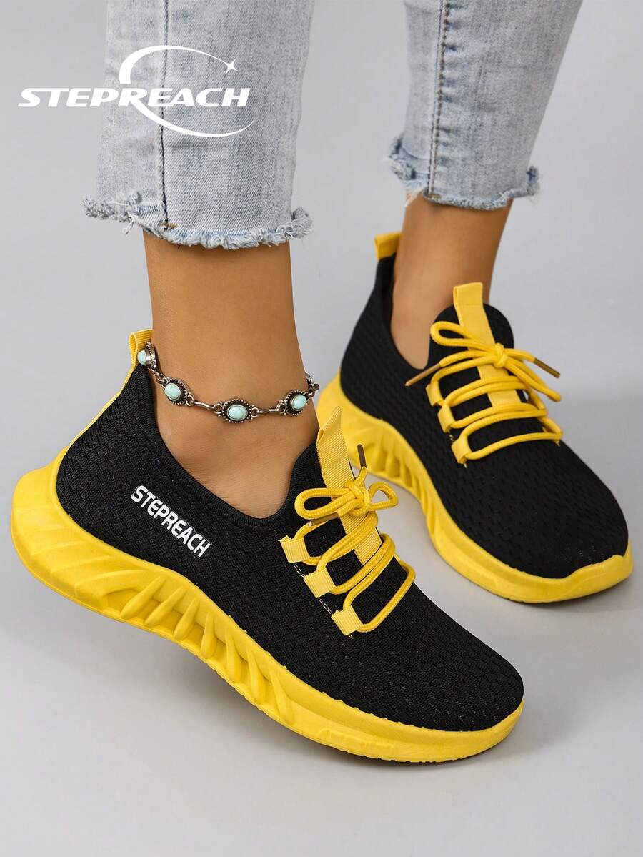 STEPREACH 秋冬春季新款女士运动鞋，时尚透气轻便防滑休闲运动平底乐福鞋，女式运动鞋