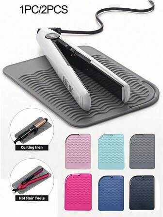 1st Hot Styling Tool Mat, Universele Mat voor Stijltangen en Krultangen, Hittebestendige Mat voor Opbergen en Reizen, Hot Styling Tool Mat, Hittebestendige Siliconen Haarstyling Mat, Opbergmat voor Stijltangen, Stijltangen en Krultangen, Bescherm uw Haarstyling Tools met deze Antislipmat
