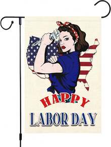 1pc Labor Day Patriotic Theme Outdoor Lawn Garden Flag, Yard Banner Applicable For Holiday Celebrations - Labor Day Tribute to Workers - View 8