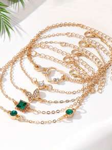 Ensemble de bijoux pour femme 5 pièces, bracelet à la mode et décontracté, idéal au quotidien et comme cadeau de Noël pour vos amis.