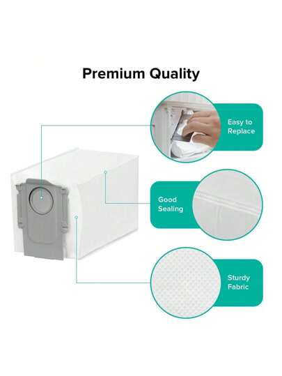 Dust Bags Roborock S8 MaxV Ultra P10 A7400RR Revo Qrevo Pro Plus /Qrevo Master/Qrevo Slim/Qrevo Curv/Qrevo Edge Robot Stofzuiger Replacement Bag view 3