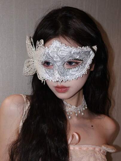 1pc COS Festive Party Costume Makeup Ball Accessories Sexy & Charming Atmosphere Ribbon Mask Prop For Women Back To School