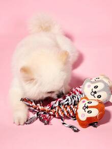 PETSIN 1pc Soft Plush Squirrel Style Rope Pet Dog Chew Doll, Interactive Teething Doll For Puppy - View 2