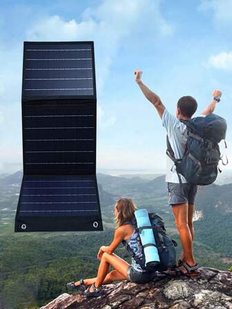 Foldable Solar Panel, Suitable For Outdoor Travel Camping Phone Laptop Charging, Portable Folding Solar Charger