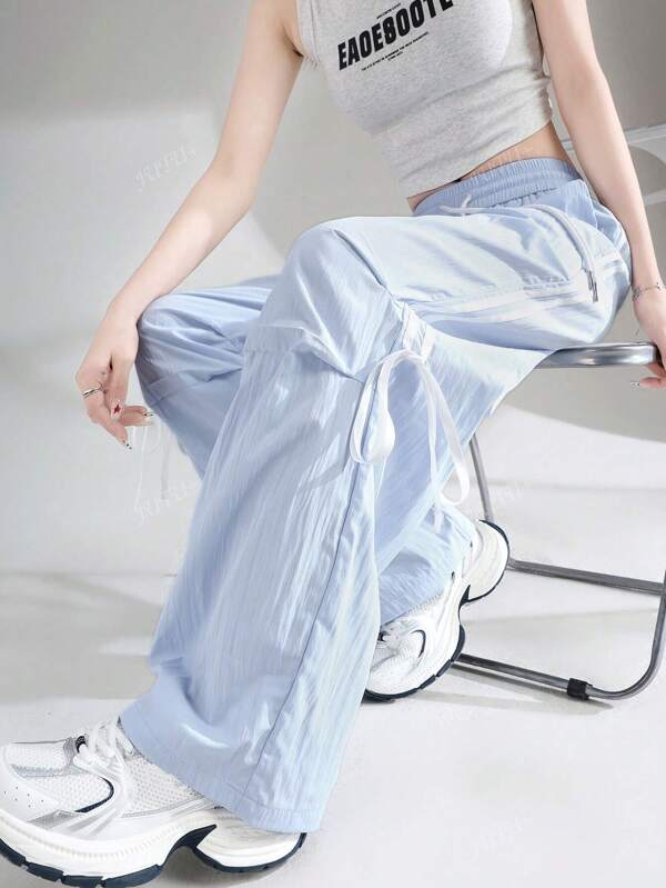 Versatile Casual Brand Commuting Fashion Solid Color American Style Wide Leg Pants